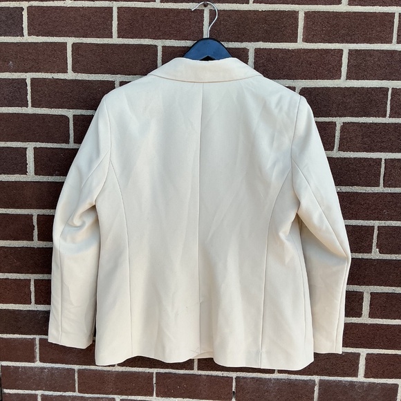 Cream Double Breasted, Blazer, Classic Gold Buttons - Picture 2 of 3